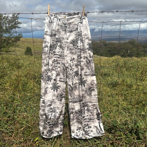 Mahina Black and White Wide Leg Pants - Picture 1 of 8
